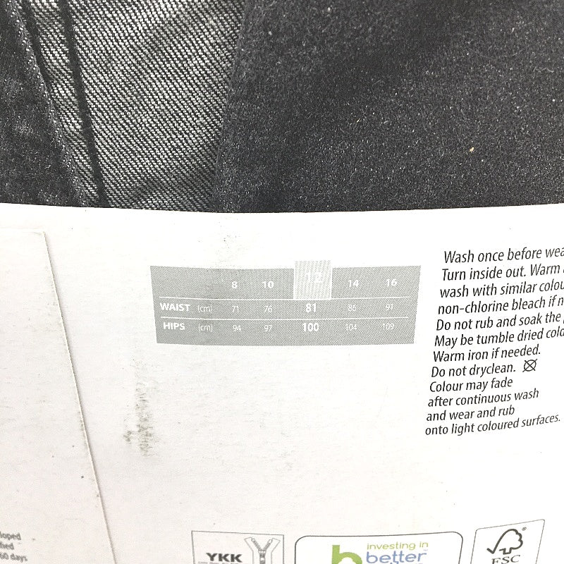 Serra Fade Black Cotton Blend Front Split Denim Midi Skirt Ladies Size 12 NEW