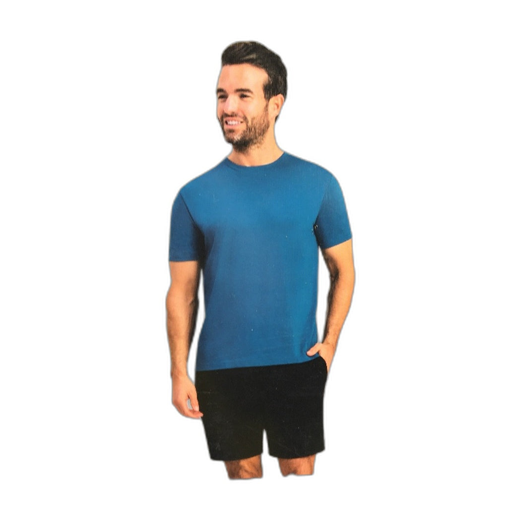 Westbay Teal Black Modal Cotton Blend Short Sleeve PJ Set Mens Size L NEW