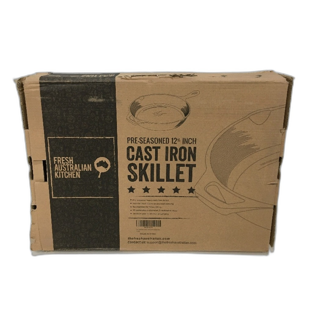 Fresh Australian Kitchen Pre-Seasoned Large Cast Iron Skillet Fry Pan 30cm NEW