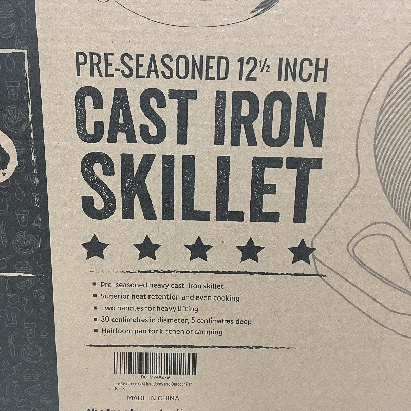 Fresh Australian Kitchen Pre-Seasoned Large Cast Iron Skillet Fry Pan 30cm NEW