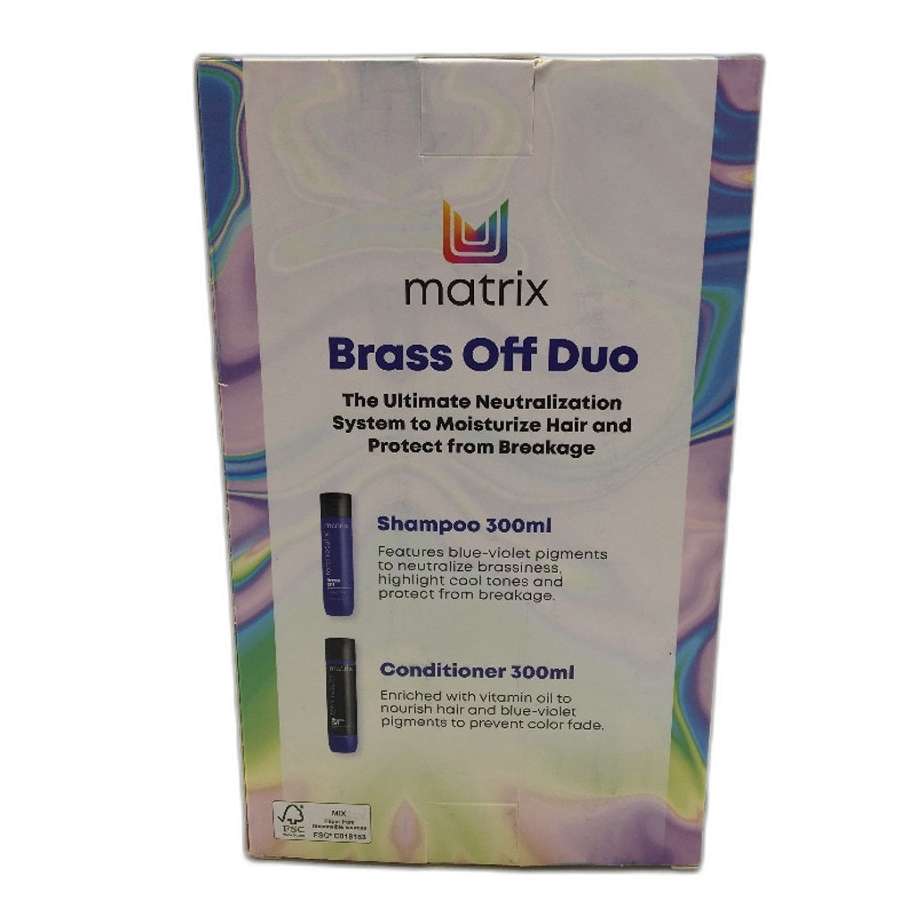 Matrix Neutralize Brassy Hair Brass Off Duo Pack Shampoo & Conditioner 300ml NEW