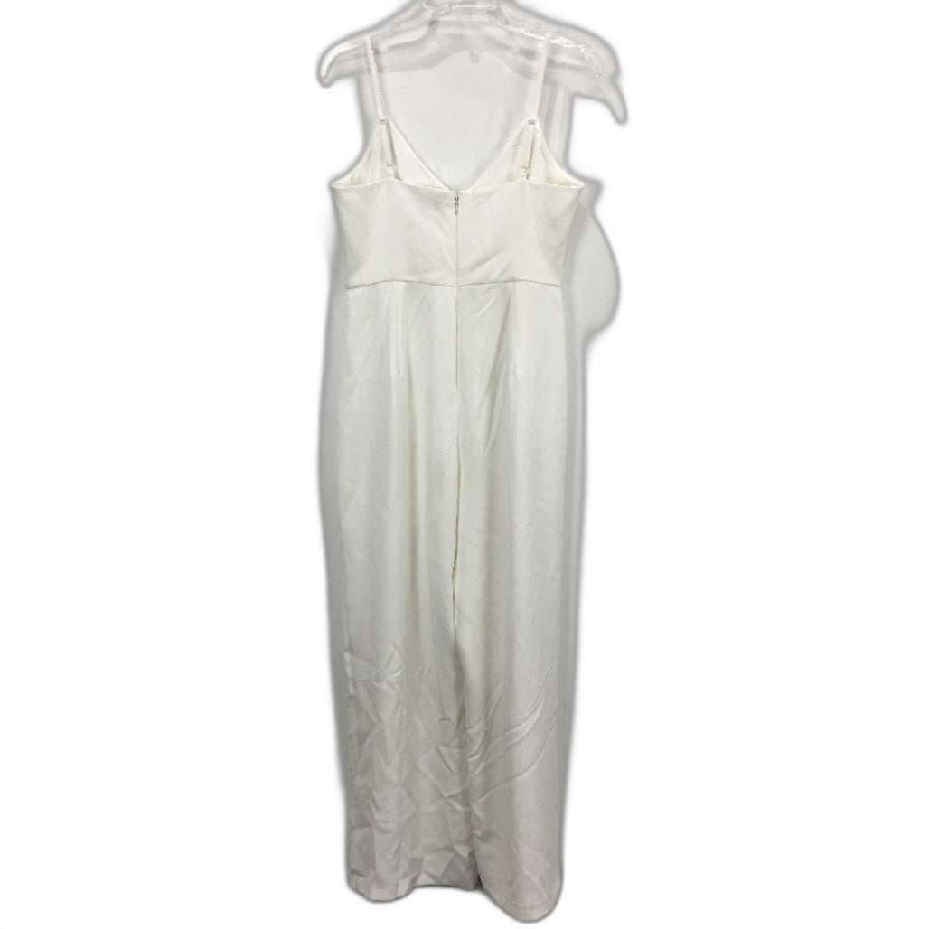 Forever New White Split Wide Leg Zip-Back Jumpsuit Ladies Size AU 10 NEW