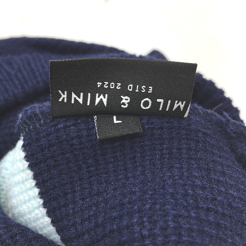 Milo & Mink Navy, White & Red Knit Striped Turtleneck Winter Dog Jumper Size XS