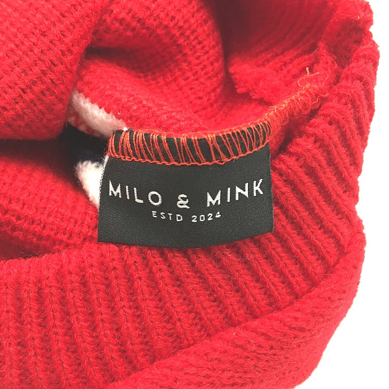 Milo & Mink Red, White & Blue Knit Striped Turtleneck Winter Dog Jumper Size XS