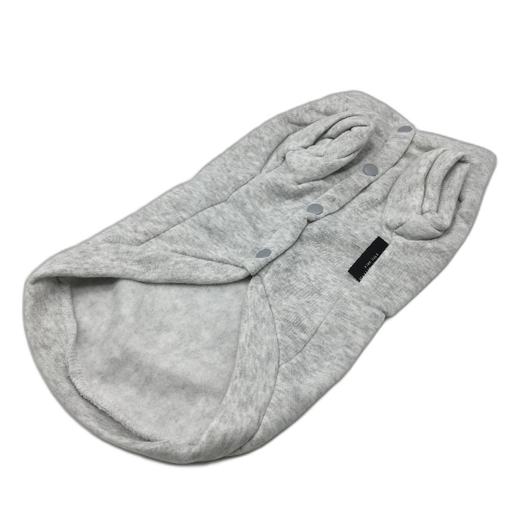 Milo & Mink Doggy Grey Button Up Warm Fleece Dog Harness Jumper Size XXS