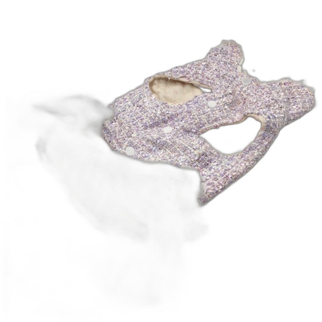 Chic Dog Pastel Purple Button Up Check Doggy Dress Up Vest Tutu Size XS