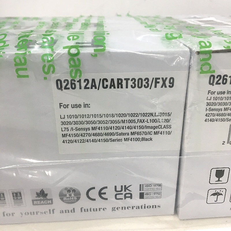 5 Pack Printer Toner Cartridges Q2612A Cart 303 FX9 RoHS Compliant NEW