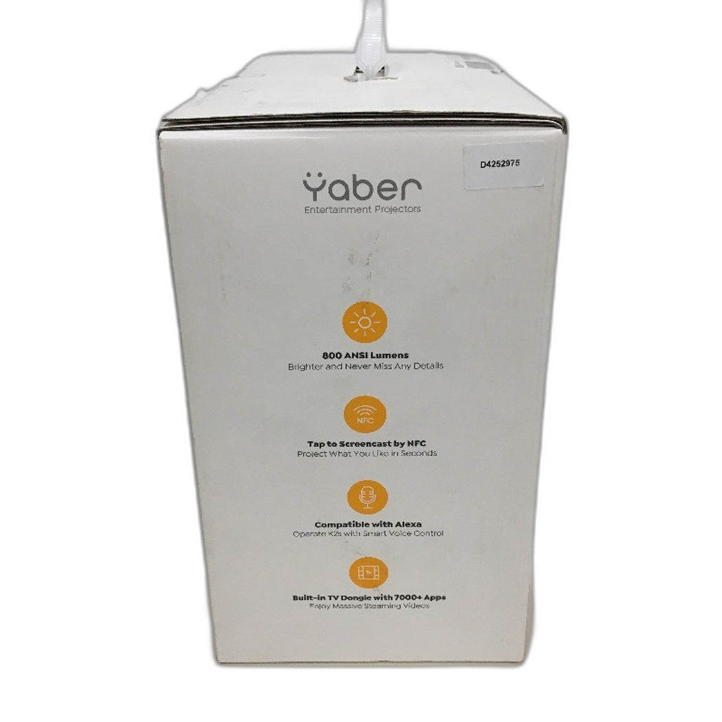 Yaber Smart Projector K2S 800 Ansi Lumens Alexa Compatible 1080p 60Hz NEW