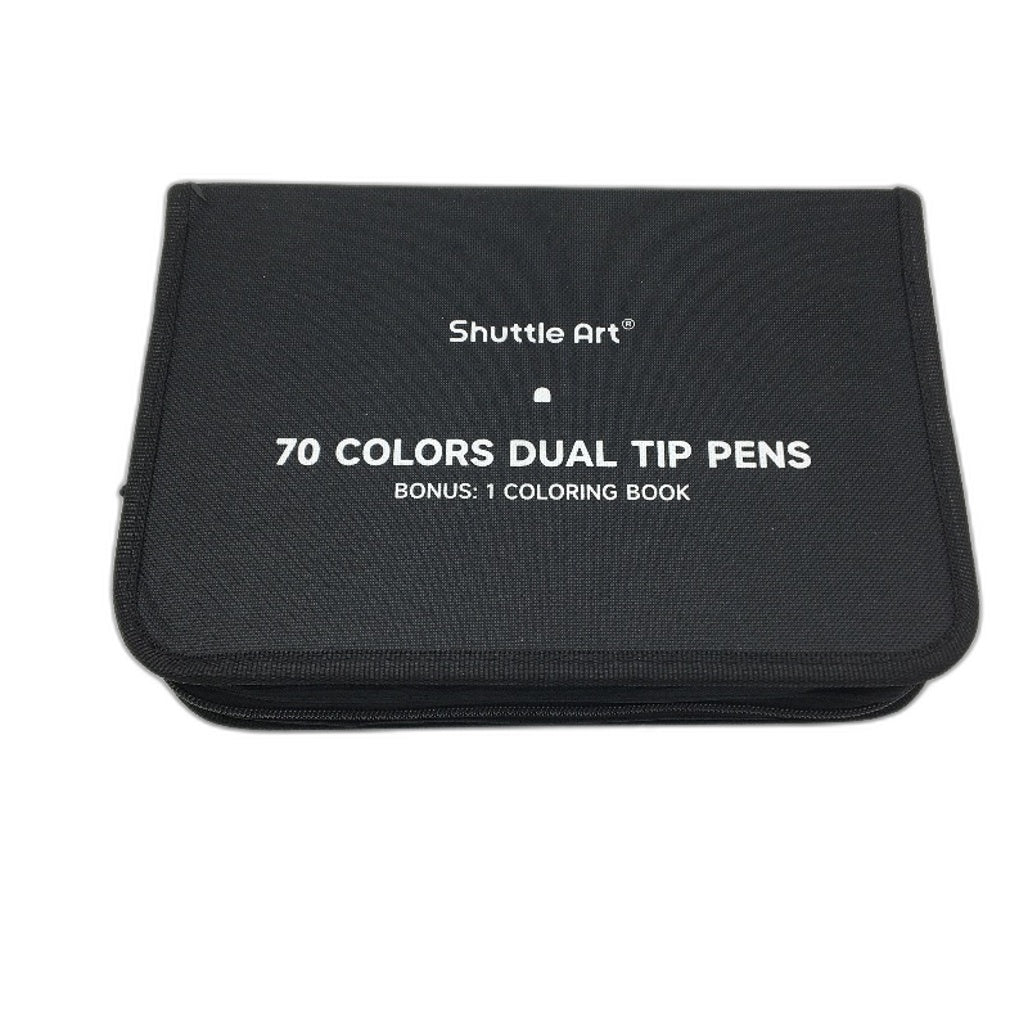 Shuttle Art 70 Colours Dual Felt Tip Brush Fine Tip Pens Markers Colouring Book