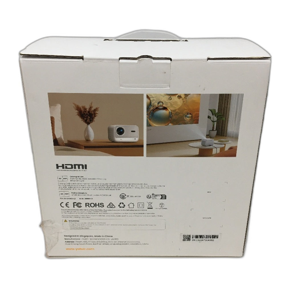 Yaber L2s Built in Dual 8W JBL Stereo Speaker 1080p 60Hz Projector in White DEMO