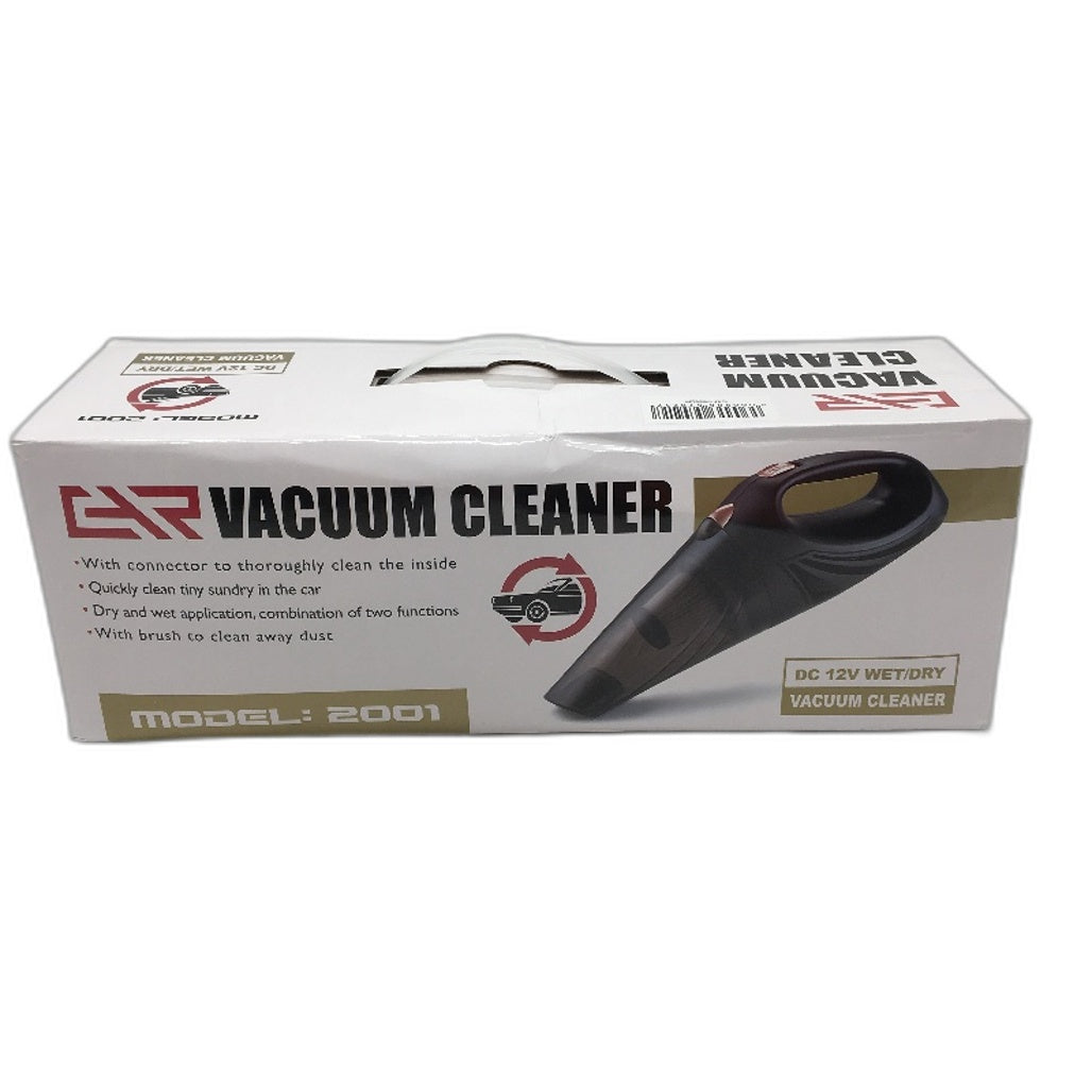 Model 2001 Wet and Dry 12V Corded Black Car Vacuum Cleaner with Accessories NEW