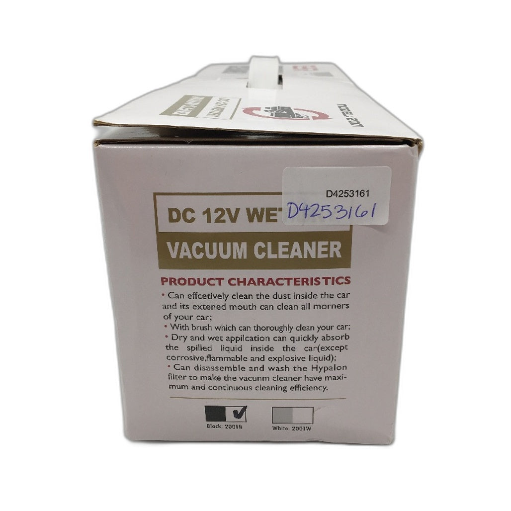 Model 2001 Wet and Dry 12V Corded Black Car Vacuum Cleaner with Accessories NEW