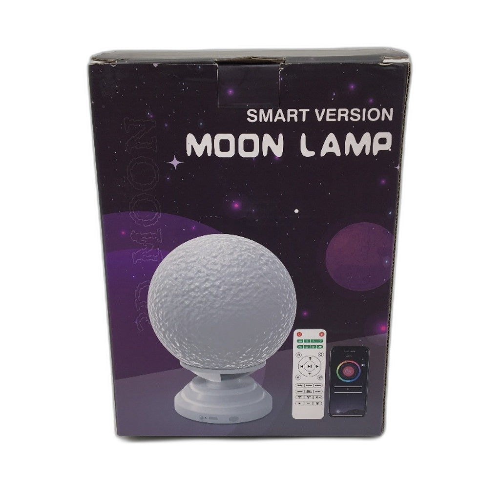 Smart Slow Rotating RGB Moon Lamp with Ambient Calm Sounds in White NEW