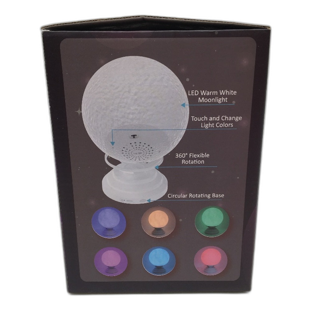 Smart Slow Rotating RGB Moon Lamp with Ambient Calm Sounds in White NEW
