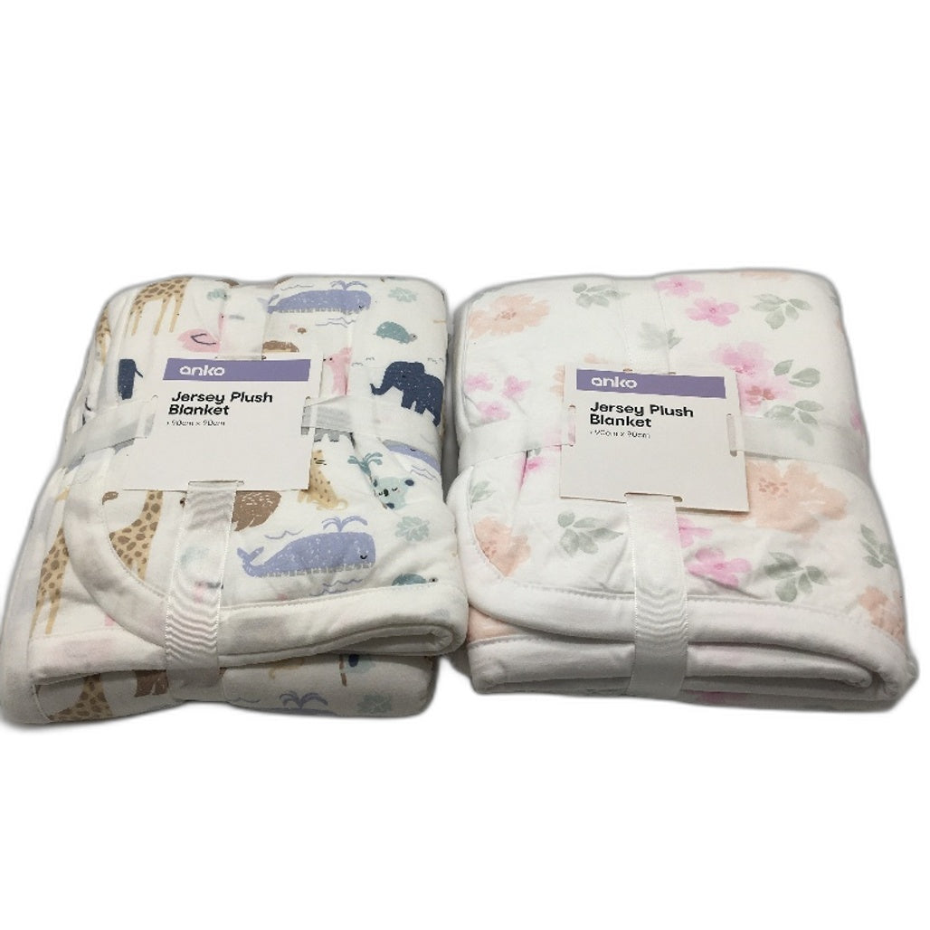 3pk My First Year Photo Frame with Animal and Floral Jersey Plush Blankets NEW