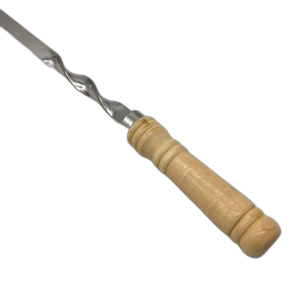 Antallcky 12 Pack 22 Inch BBQ Stainless Steel Skewers with Wooden Handle NEW