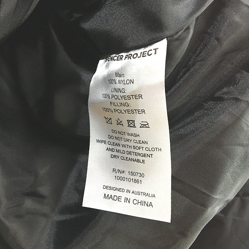 Spencer Project Classic Black  Burnside 90s Puffer Jacket Mens Size XL NEW