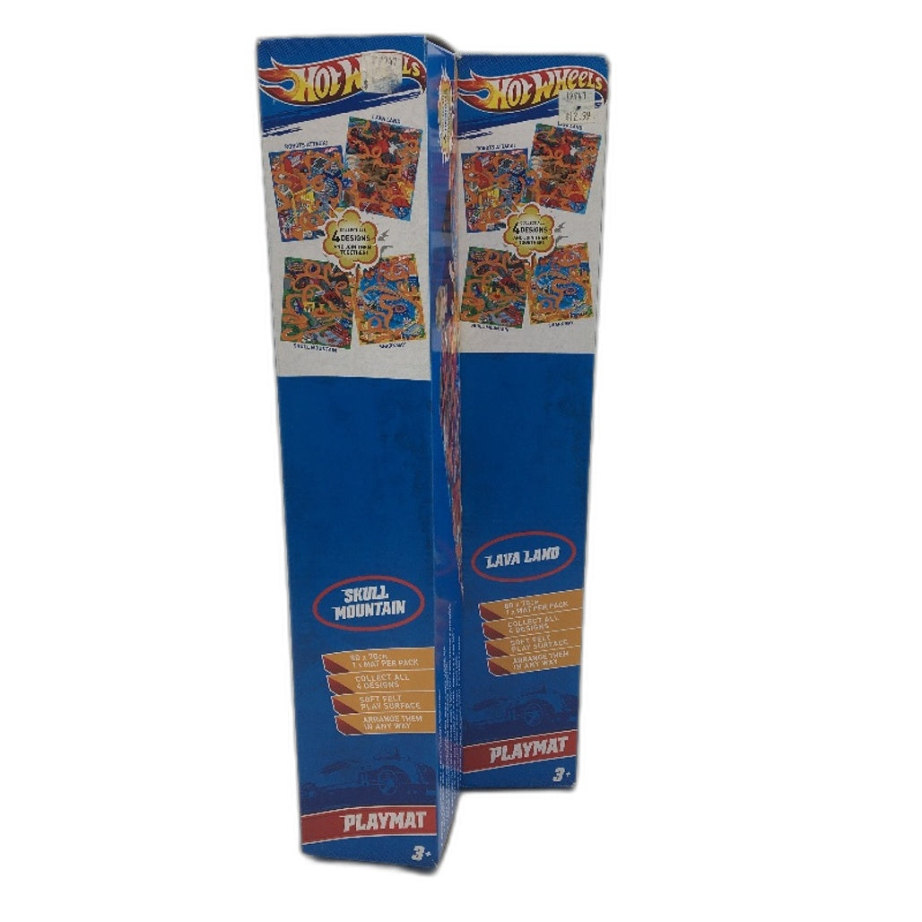 2011 2x Collectable Hot Wheels Felt Play Mats Lava Land & Skull Mountain NEW