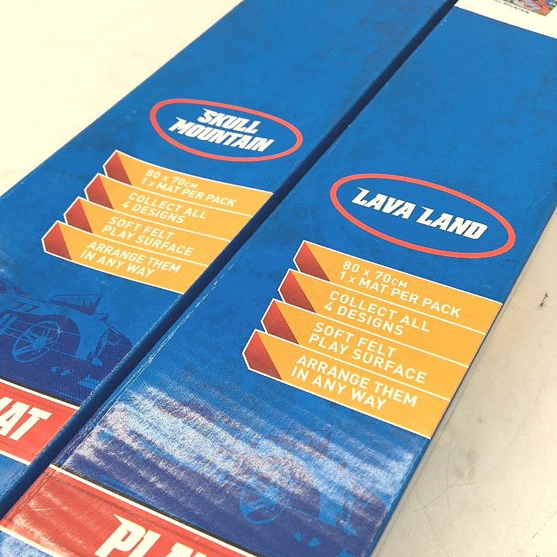 2011 2x Collectable Hot Wheels Felt Play Mats Lava Land & Skull Mountain NEW