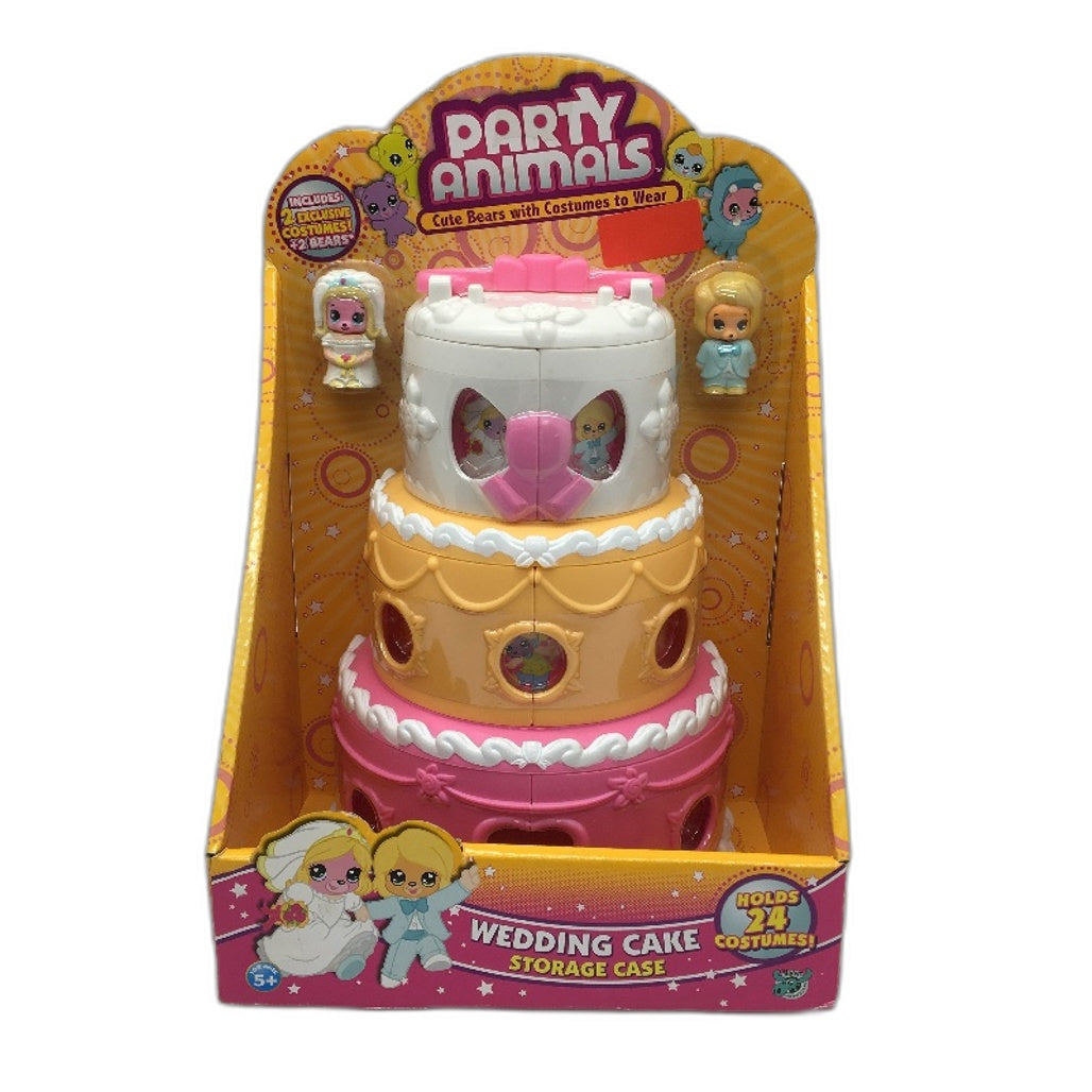 Moose 2011 Party Animals Wedding Cake Storage Case Inc 2 Figurines NEW