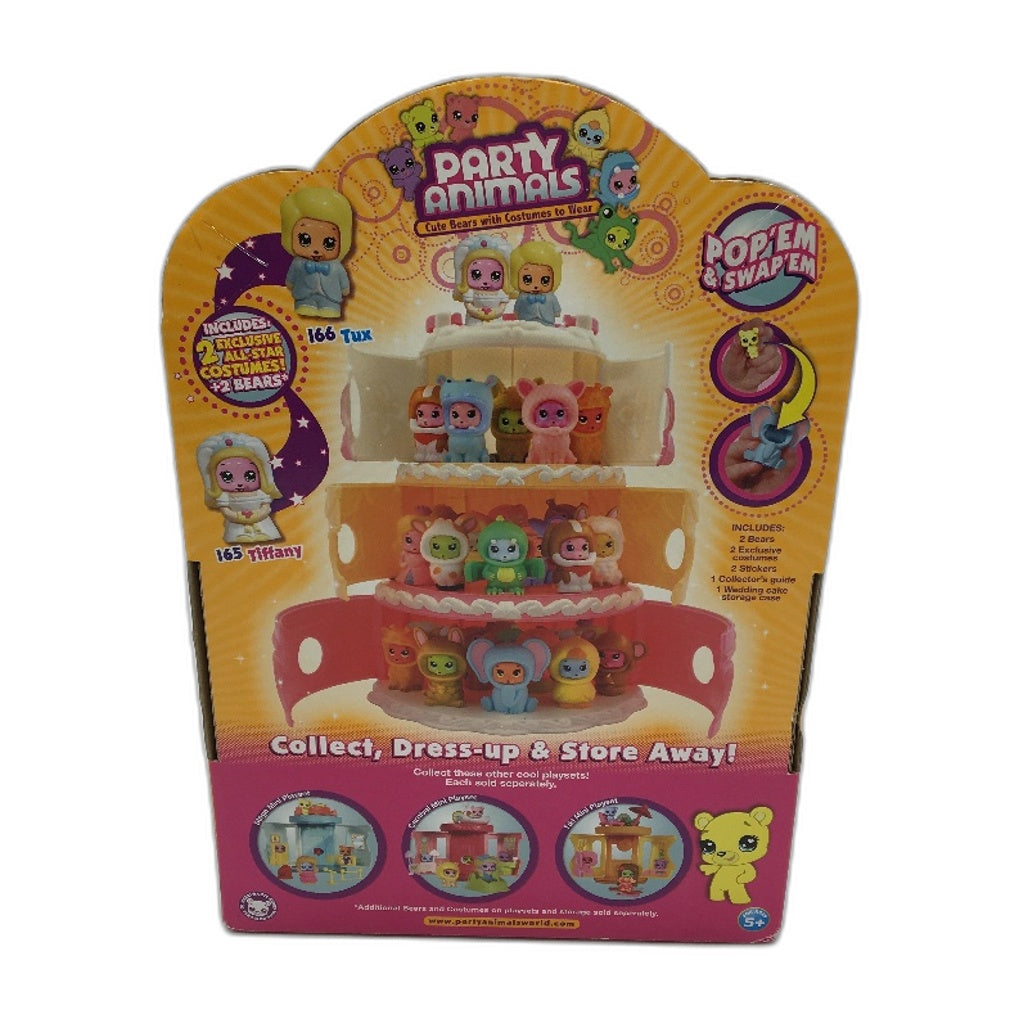 Moose 2011 Party Animals Wedding Cake Storage Case Inc 2 Figurines NEW