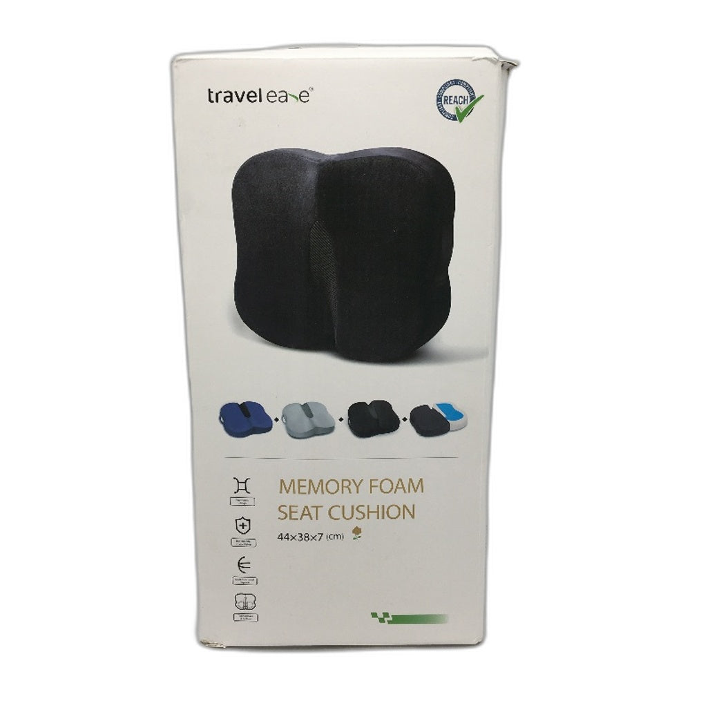 TravelEase Black Mesh Memory Foam Seat Chair Support Cushion Comfort Pillow