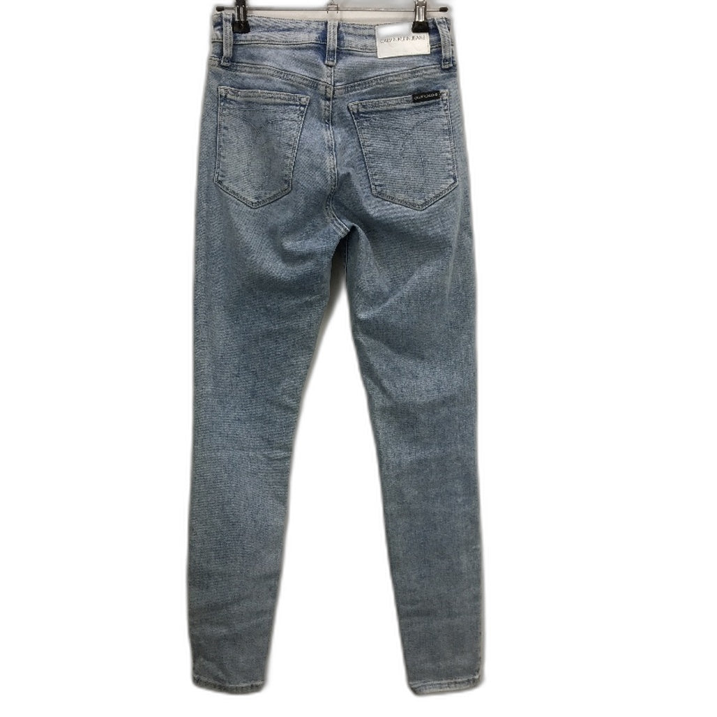 Calvin Klein Light Blue High Rise Ripped Skinny Denim Jeans Ladies Size W26 L30