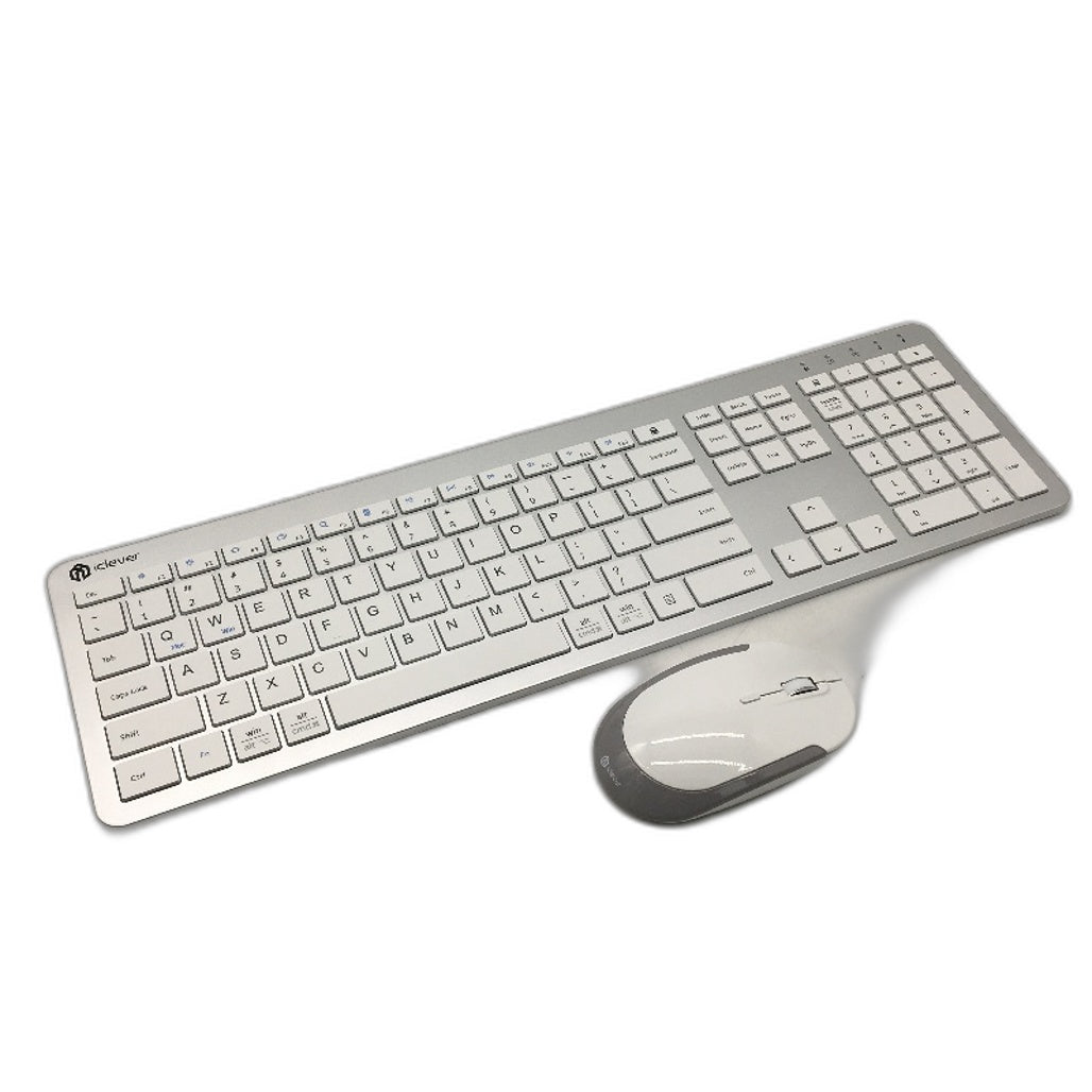 iClever GK08 Quiet Ergonomic Full Size Wireless Slim Keyboard And Mouse Set