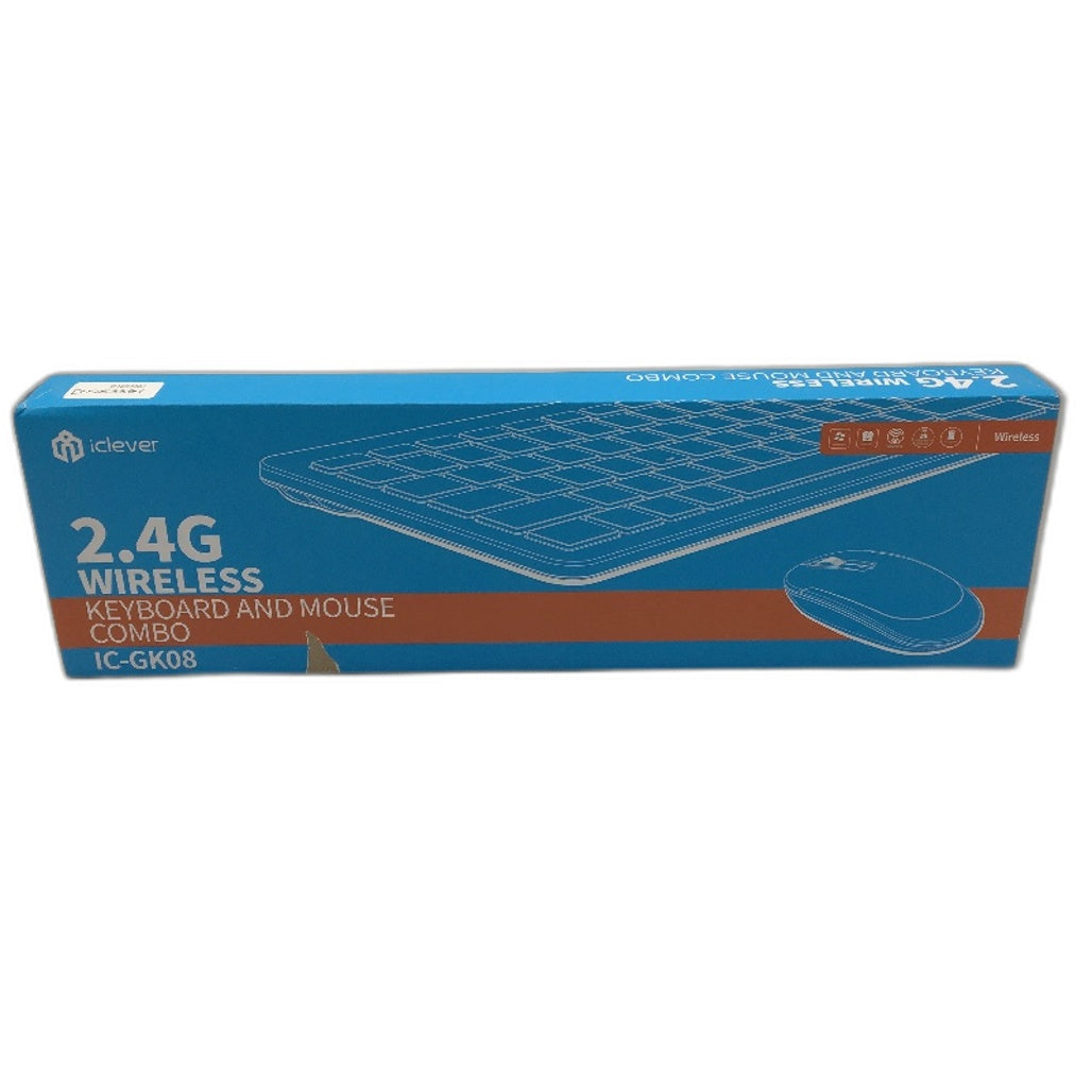 iClever GK08 Quiet Ergonomic Full Size Wireless Slim Keyboard And Mouse Set