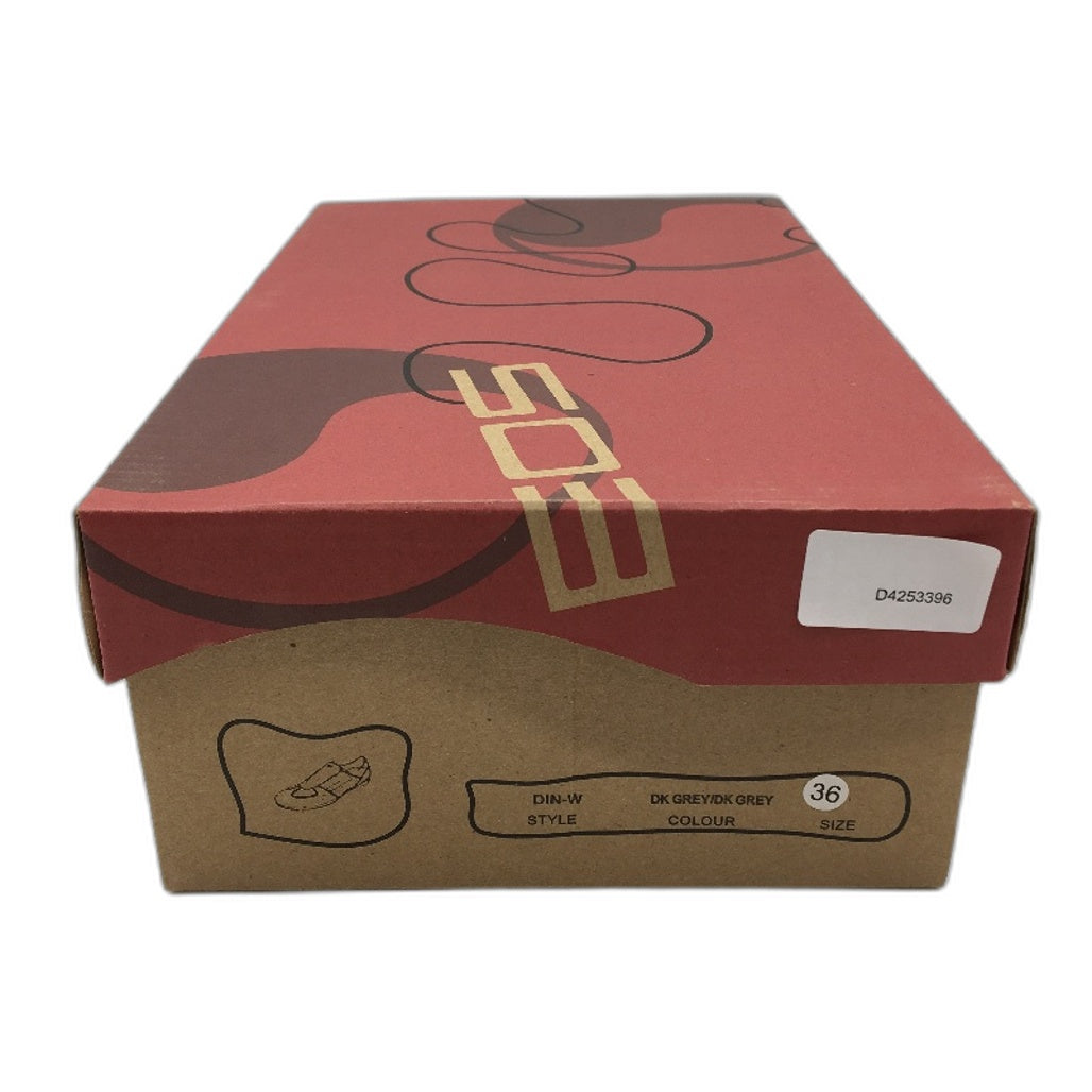 EOS 2 Tone Grey Material Light Sparkle Slip On Sneaker Shoes Ladies Size 36 NEW