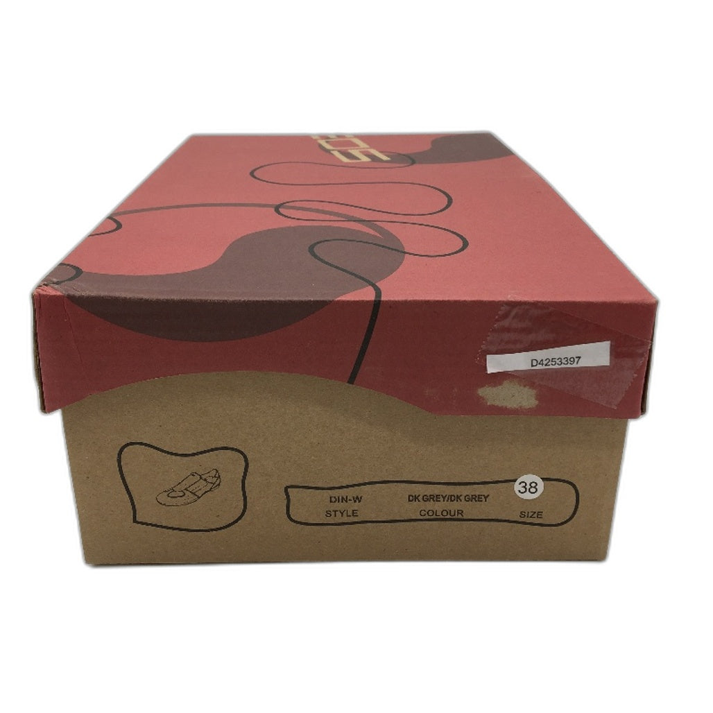 EOS 2 Tone Grey Material Light Sparkle Slip On Sneaker Shoes Ladies Size 38 NEW