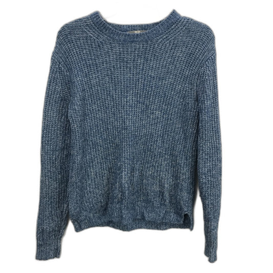 Uniglo Mottled Blue Cotton Blend Long Sleeve Knit Top Ladies Size Small