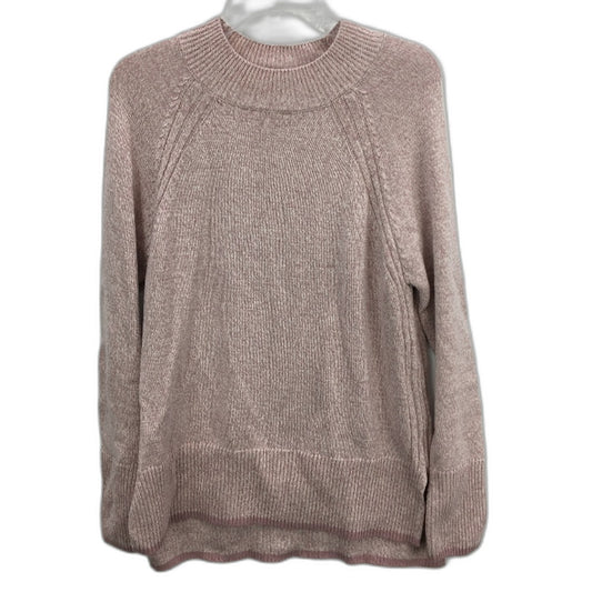 Regatta Pink Fleck Ribbed Neck Small Gauge Knit Jumper Ladies Sz 10 NEW