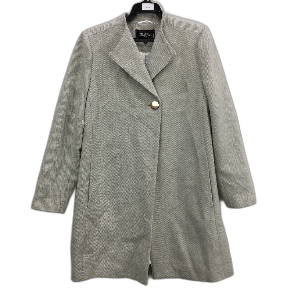 New World Fashion Myer Sample Grey Stripe Longline Soft Coat Ladies Size 10 NEW