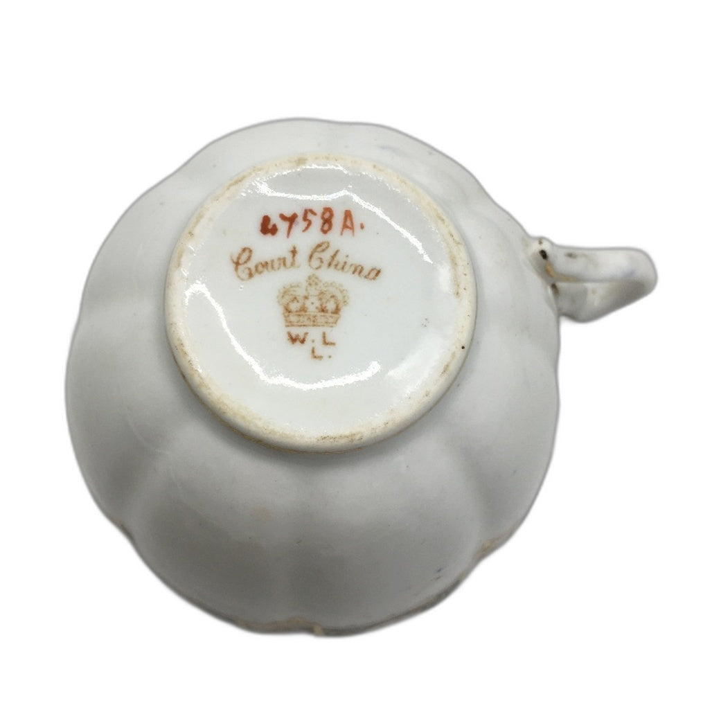 VINTAGE William Lowe & Longston Court Fine Bone China Royal Blue 15Pce Set