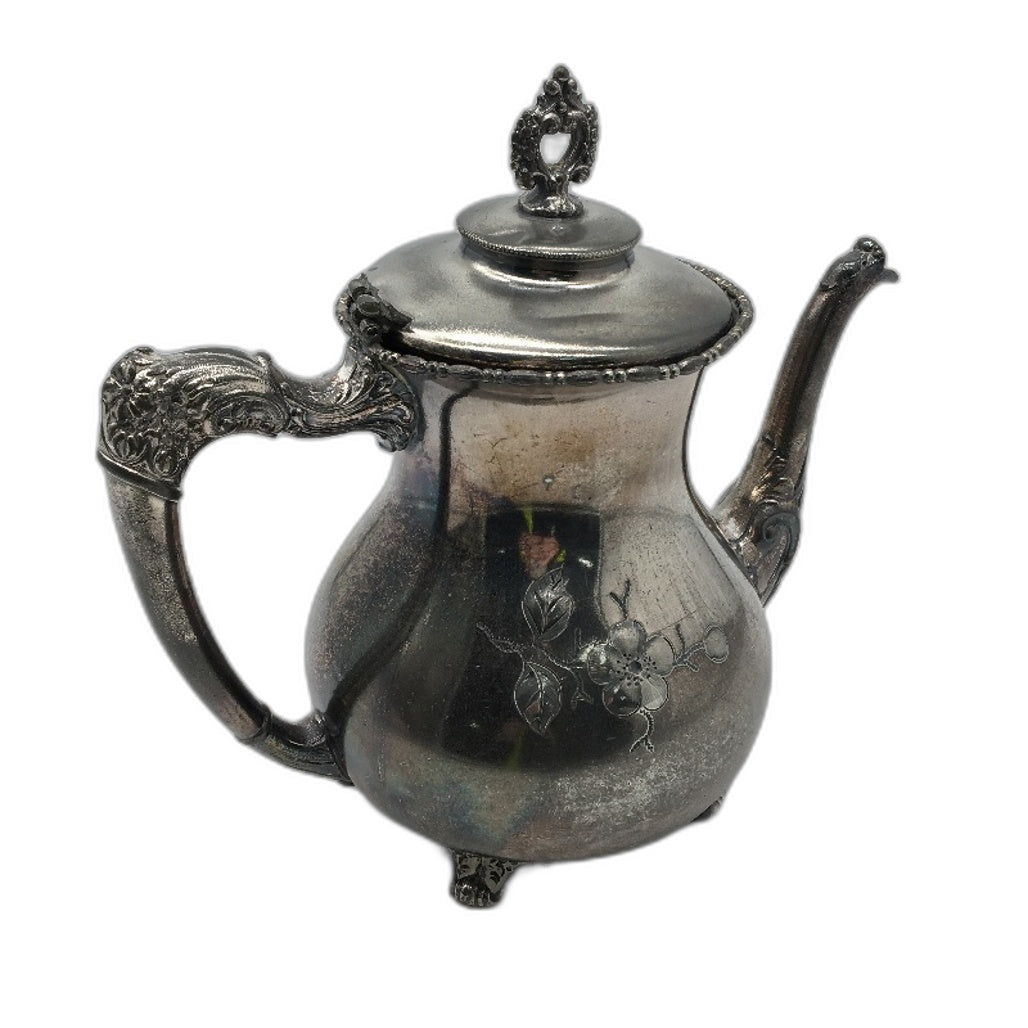 VINTAGE Homan MFG Company Made In USA Quadruple Silver Plate Teapot