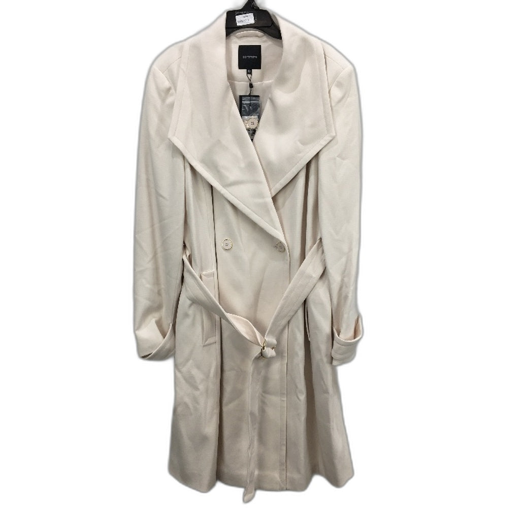 Portmans Cream White Button Up Belted Wynter Wrap Coat Ladies Size AU 18