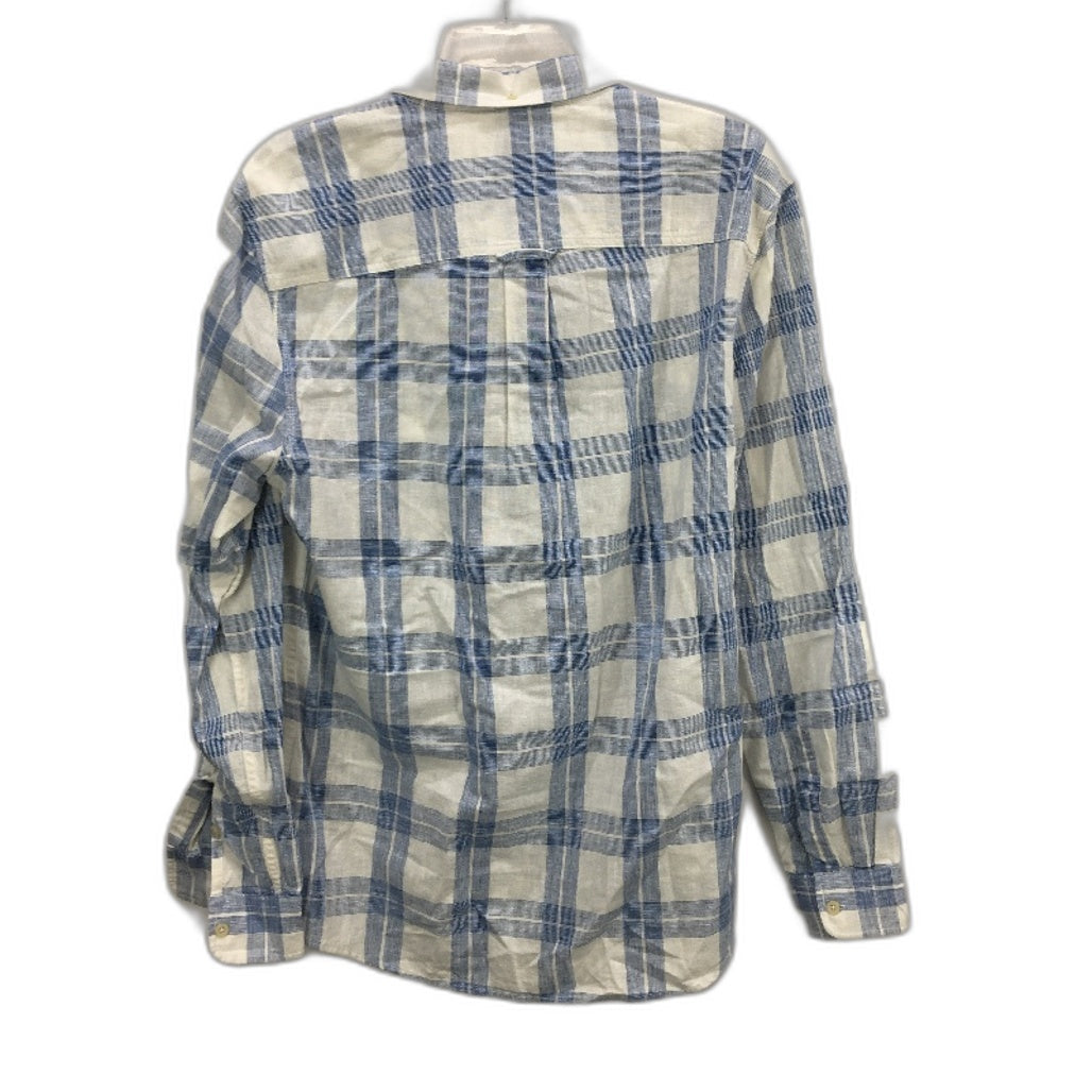 Jeanswest Plaid Blue & White Patterned Long Sleeve Shirt Mens Size Medium