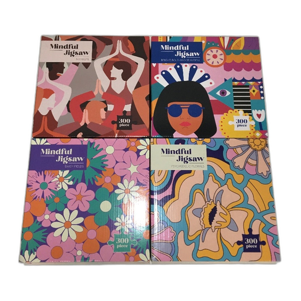 Elevate Mindful Jigsaw Puzzles 300Pcs 4 Pack Adult Calming Peaceful Meditation
