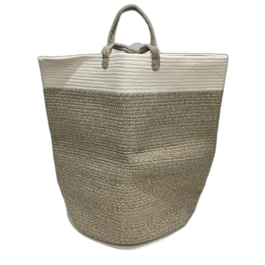 Extra Large Foldable Woven Cotton Rope Basket Storage Bag With Handles NEW