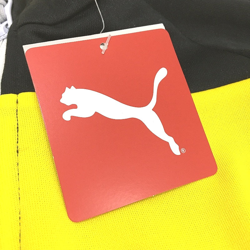 PUMA Spirit II Poly Quarter Zip Jumper Top Black & Cyber Yellow Mens Size S NEW