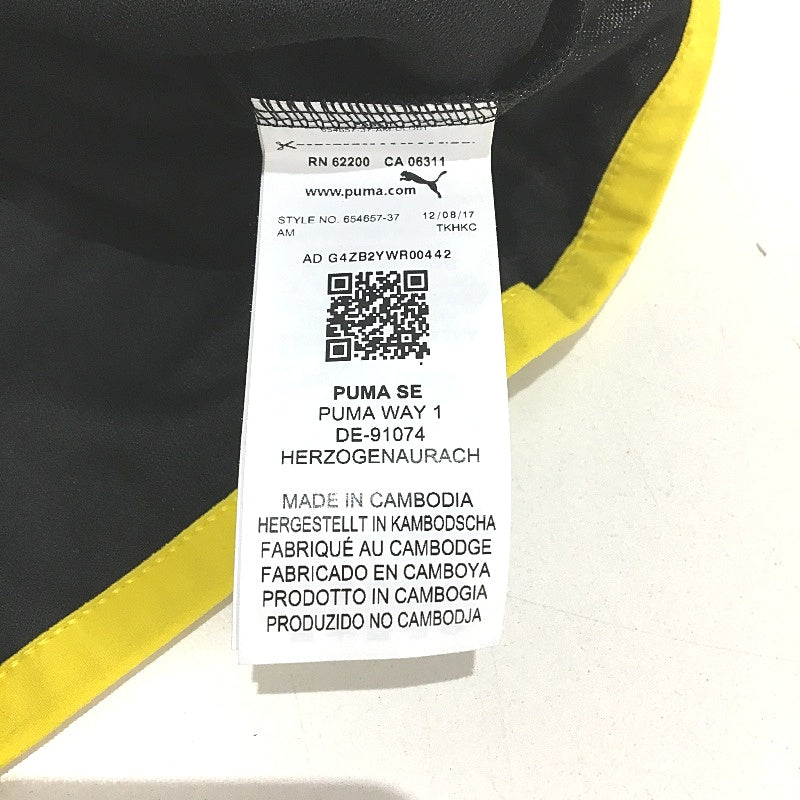 PUMA Spirit II Poly Quarter Zip Jumper Top Black & Cyber Yellow Mens Size S NEW