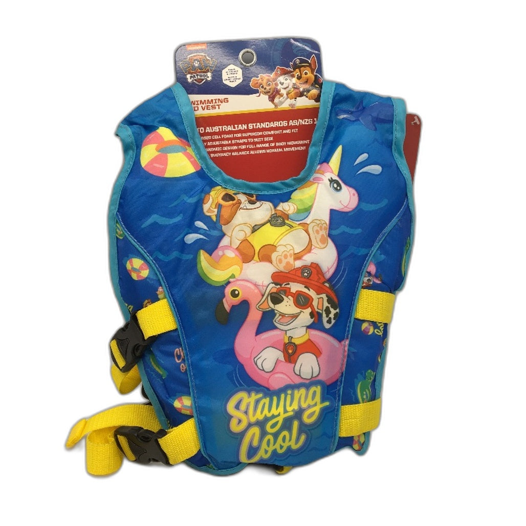 Paw Patrol Rubble and Marshall Swimming Aid Foam Life Vest for Kids Sz Small NEW