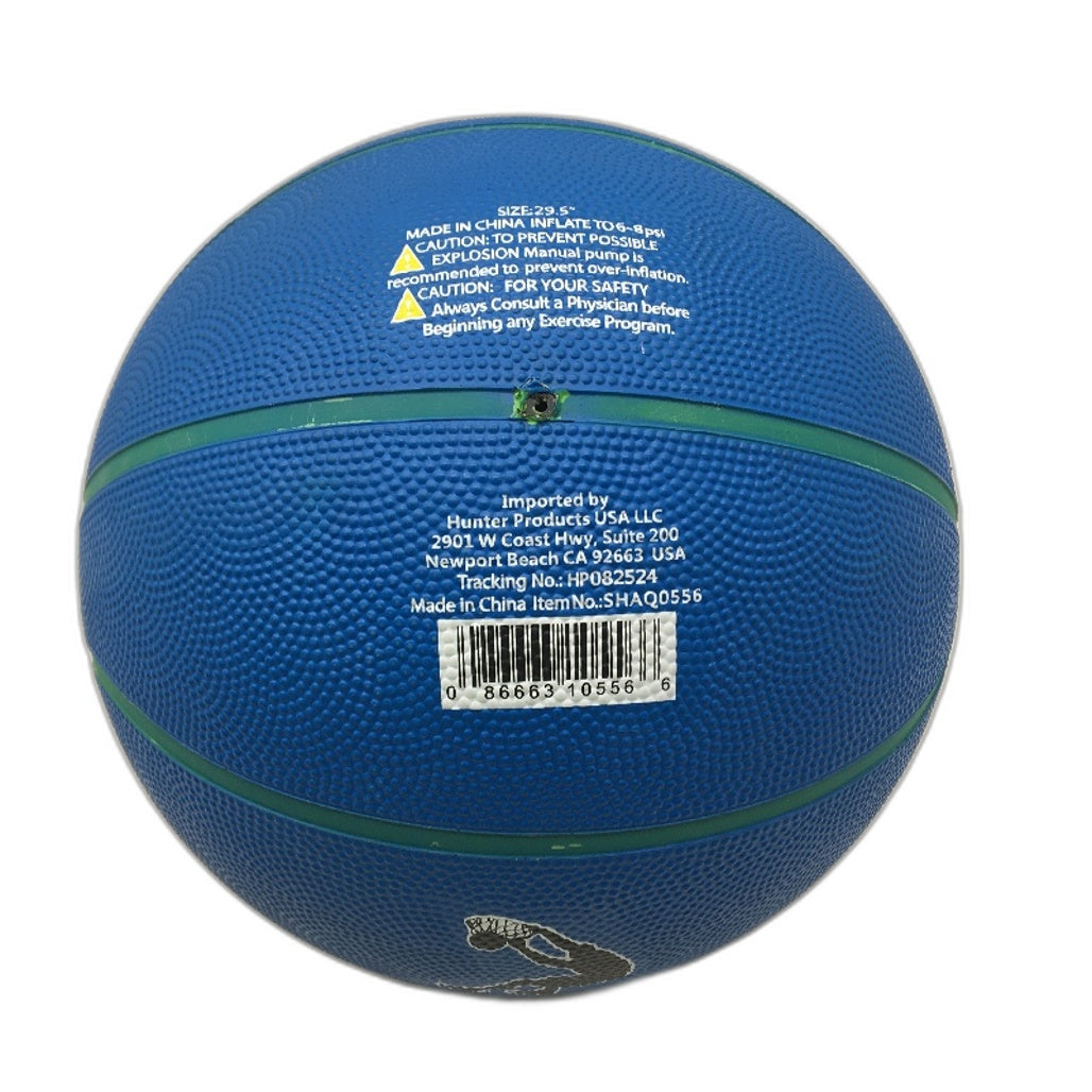 Shaq Official Size 7 Indoor & Outdoor Basketball Blue & Green 29.5" Grippy Ball