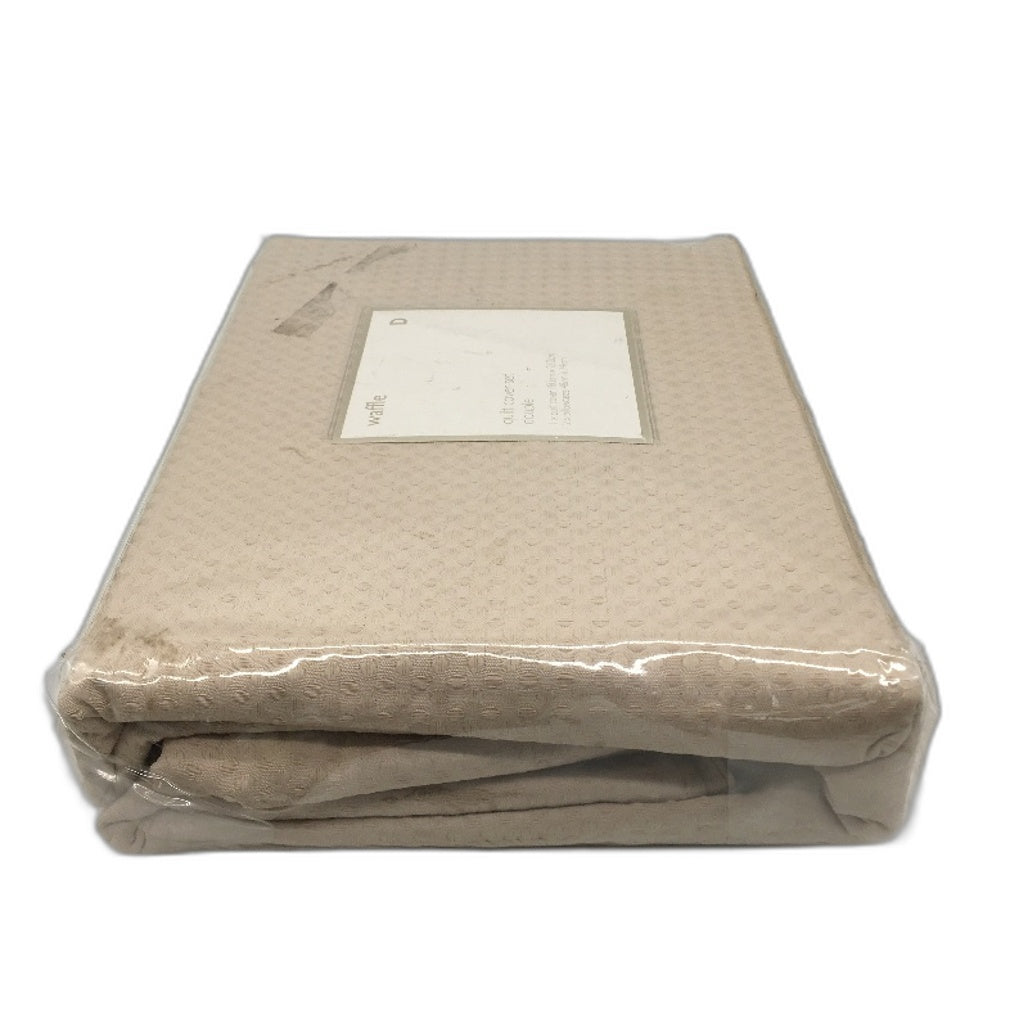 Waffle Taupe Quilt Cover Set Double Bed 180cm x 210cm Cotton Blend
