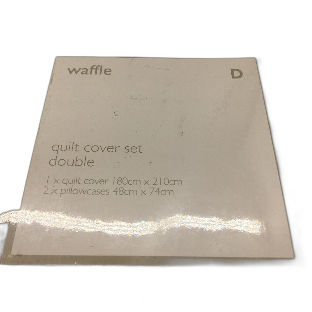Waffle Taupe Quilt Cover Set Double Bed 180cm x 210cm Cotton Blend