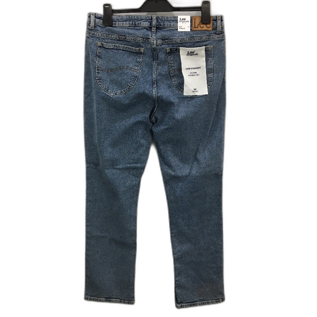 Lee LWM Mid Rise Straight Leg Fade Blue Denim Jeans Ladies Size 16 NEW