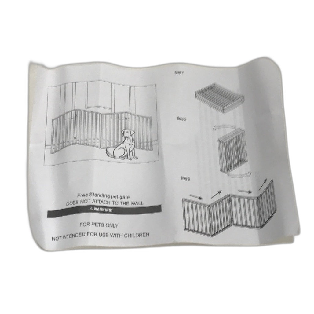 PAWZ 4 Panel Freestanding Foldable Wooden Pet Animal Gate Black NEW