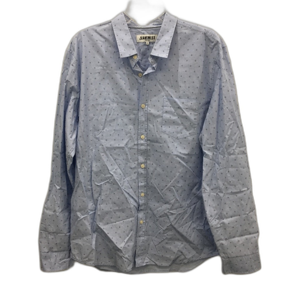 Jeanswest 2 Pack Blue With Pattern Cotton LSleeve Casual Shirts Mens Size L NEW