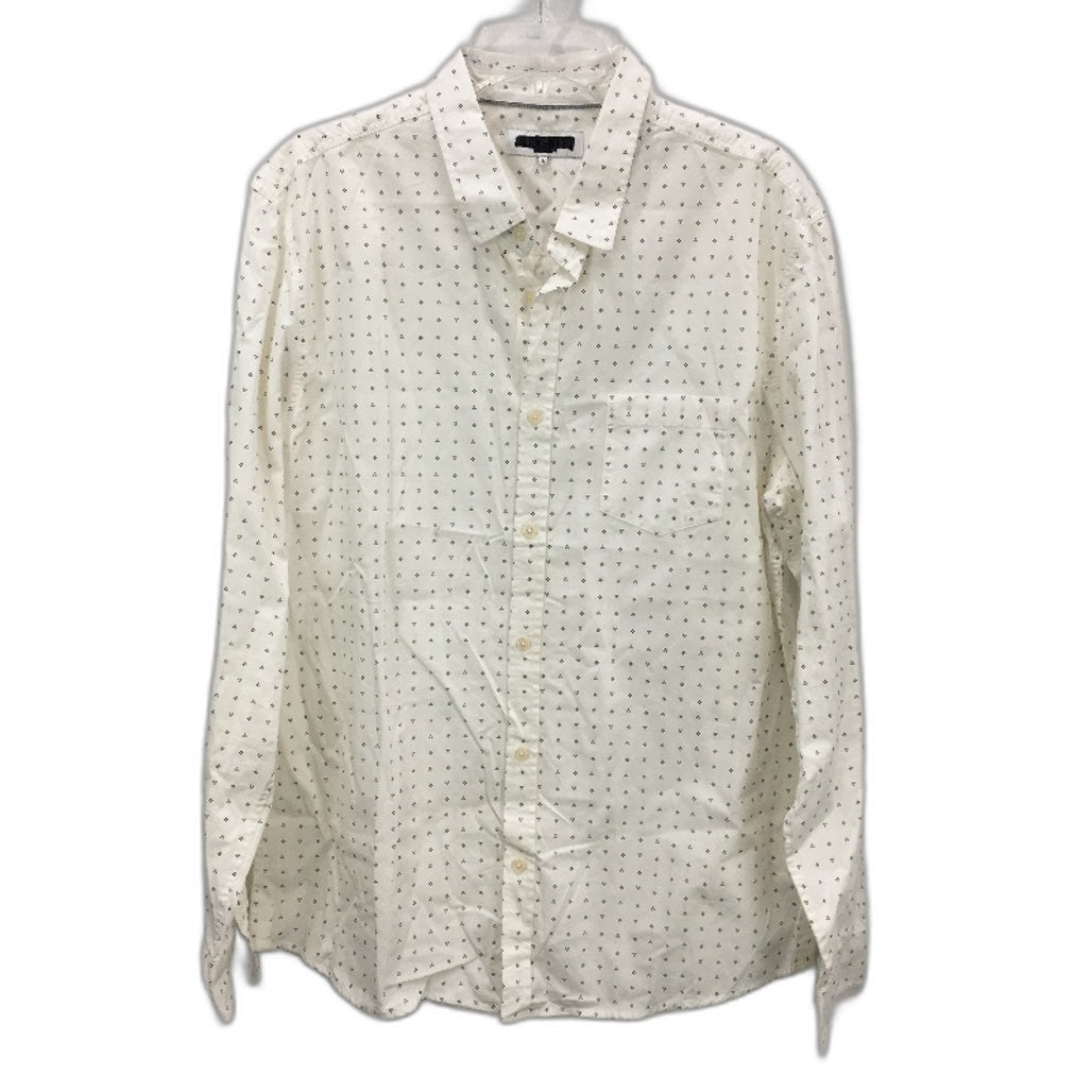 Jeanswest 2 Pack White Navy Pattern Cotton LSleeve Casual Shirts Mens Size L NEW